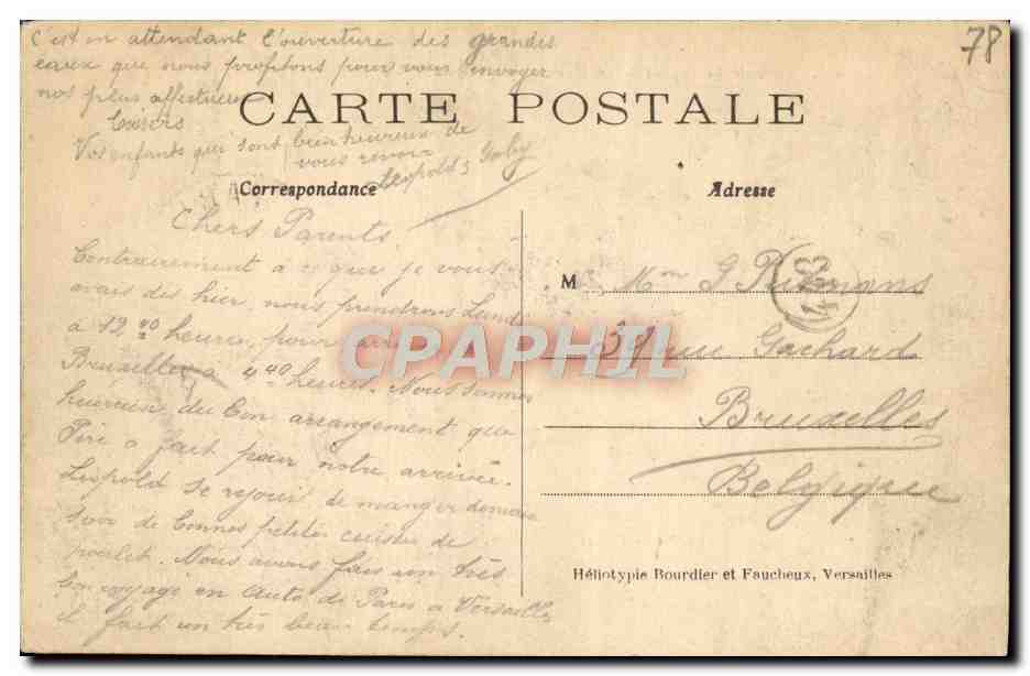 CPA Versailles Le Bassin du Dragon — Verso