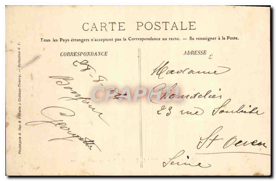 CPA Saint Germain En Laye Le Chateau vu du Parc — Rückseite