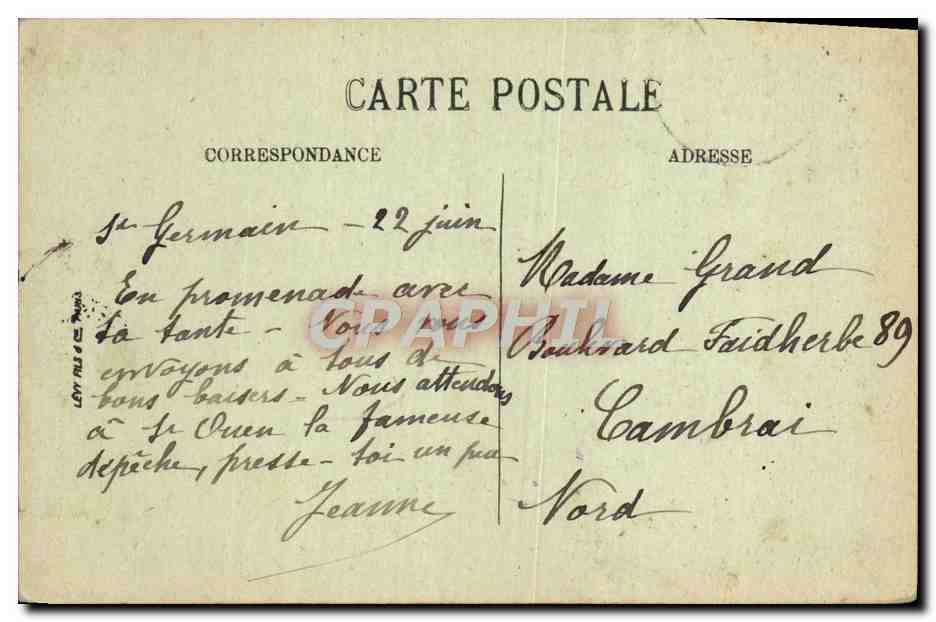 CPA Saint Germain En Laye Interieur de la Chapelle — Verso