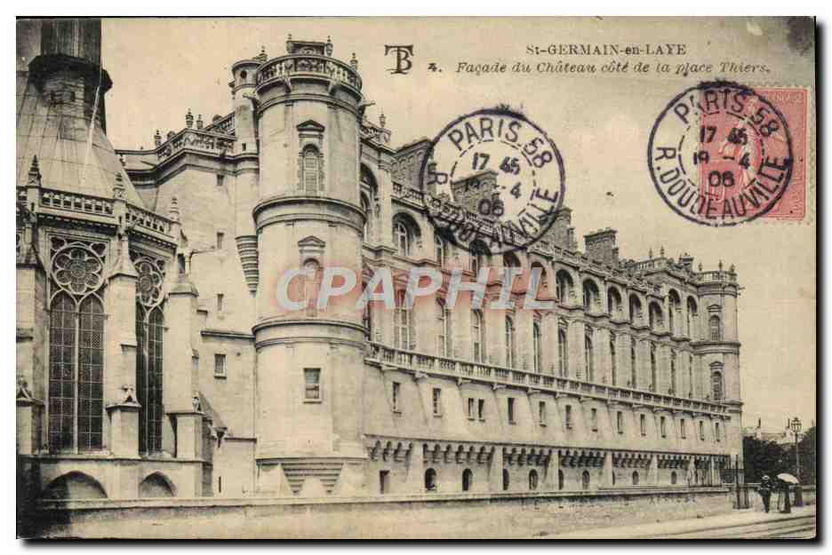 CPA Saint Germain En Laye Facade du Chateau cote de la place Thiers