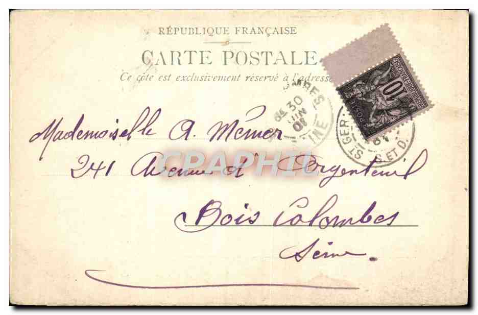CPA Saint Germain En Laye Cour du Chateau — Rückseite