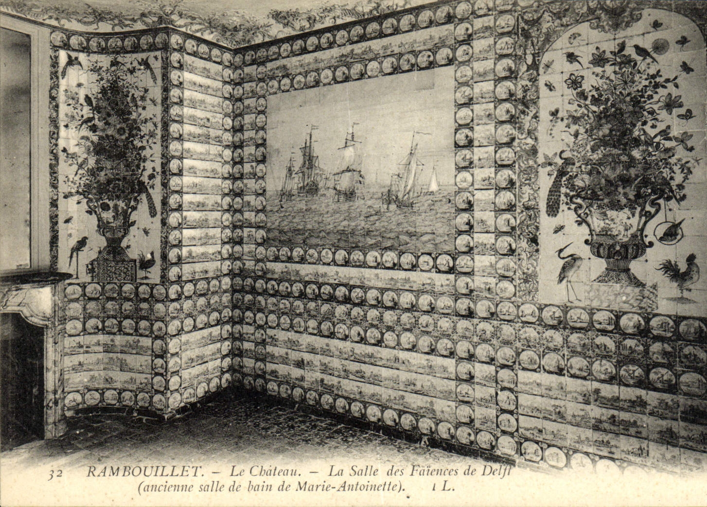 Rambouillet - Le Château - La Salle des Faïences de Delft (ancienne salle de bain de Marie-Antoinette)