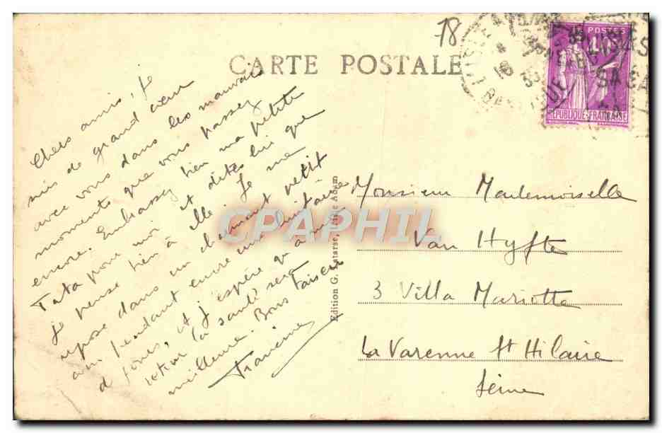 CPA Isle Adam Le Debarcadere De La Plage — Rückseite