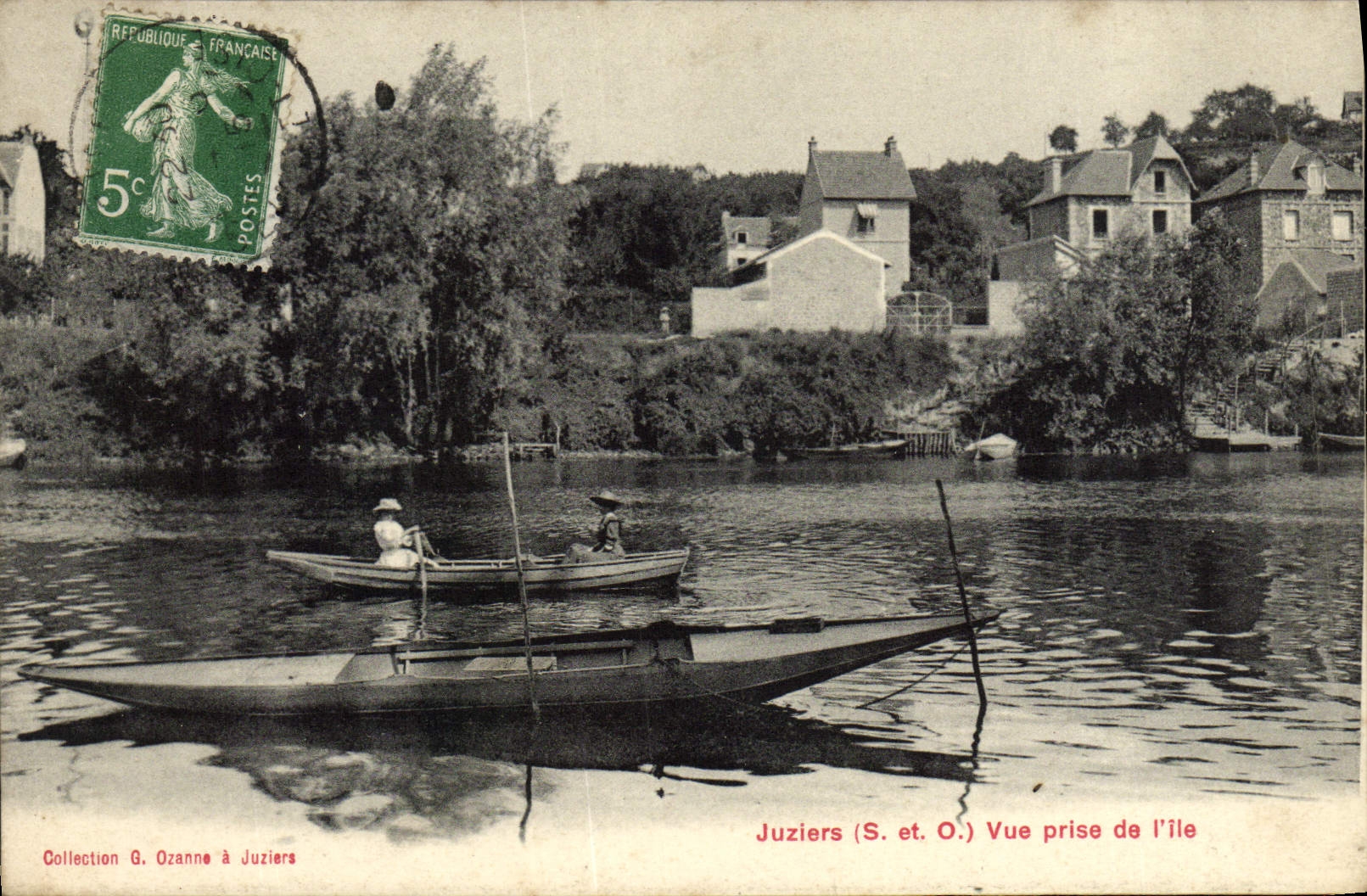 Juziers (S. et O.) — Vue prise de l'île — Collection G. Ozanne à Juziers