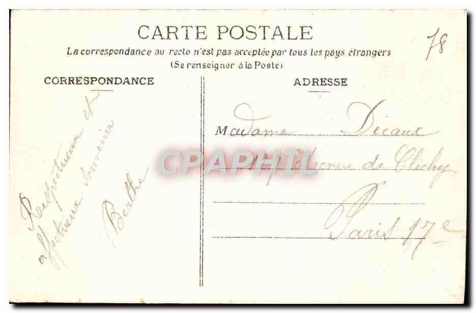 CPA Foret De Carnelle Carrefour Du Poteau Du Lion — Rückseite