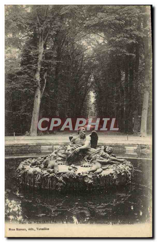 Parc de VERSAILLES — L'Hiver (bassin de Saturne), par Girardon — édit. Mme Moreau, Versailles