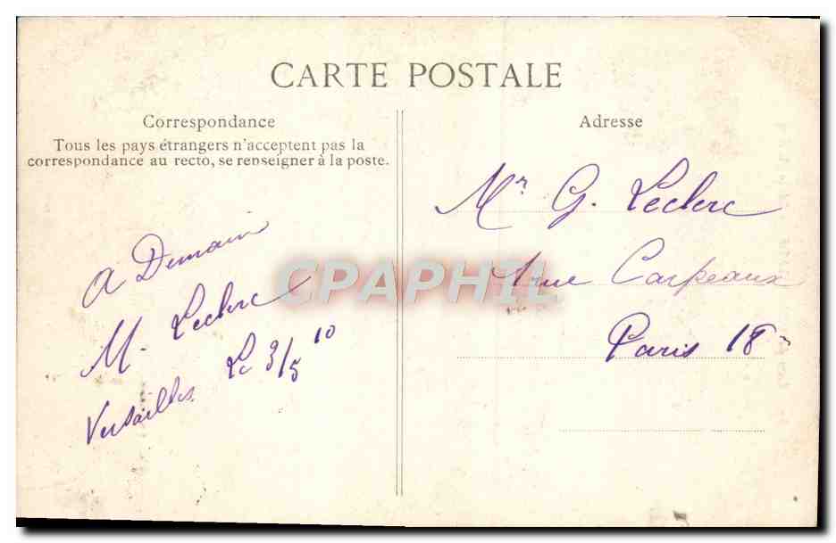 Parc de VERSAILLES — Cérès (L'Été) — Éditeur non identifié, n° 50 — Verso