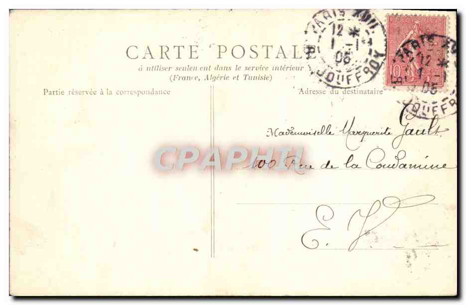 CPA Versailles Le Palais L'Orangerie — Verso