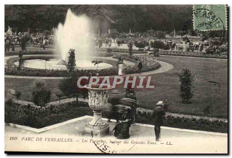 CPA Parc De Versailles Les Parterres Le Jour Des Grandes Eaux