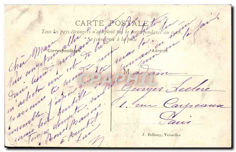 CPA Versailles Petit Trianon Le Mouiln — Verso