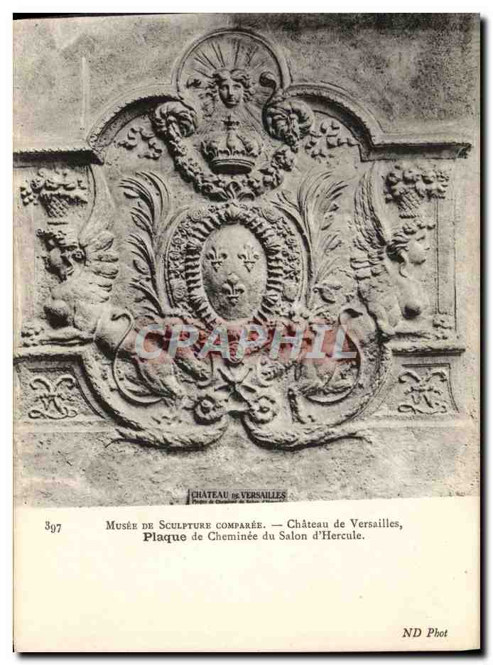 CPA Chateau De Versailles Musee De Sculpture comparee Plaque de cheminee du salon d'Hercule