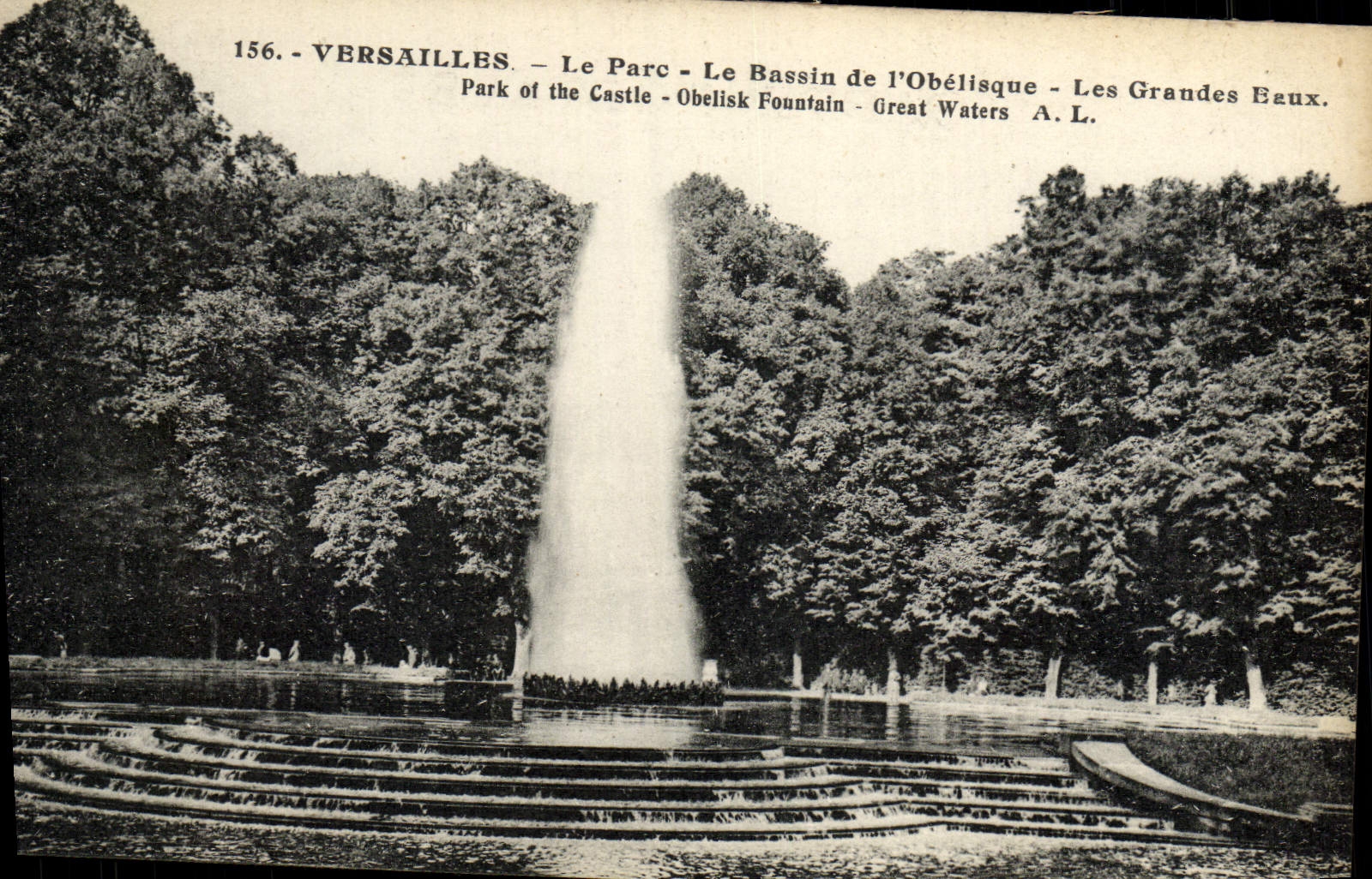 CPA Versailles Le Parc Le Bassin De l'Obelisque Les Grandes Eaux