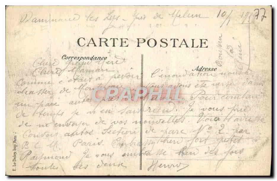 CPA Dammarie Les Lys Chateau Du Breau Le Jardin Francais — Rückseite