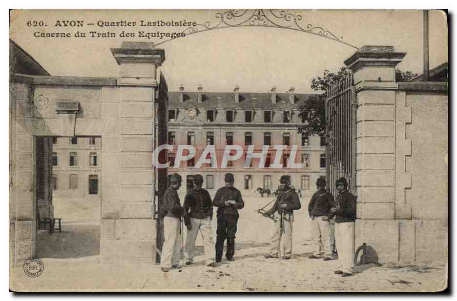 CPA Avon Quartier Lariboisiere Caserne Du Train Des Equipages Militaria
