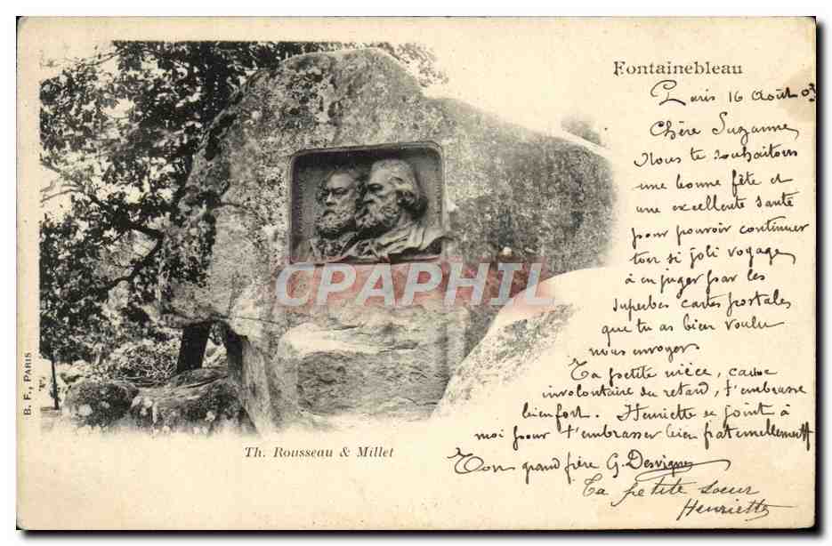 Fontainebleau — Busti di Th. Rousseau & Millet — B.F. Paris