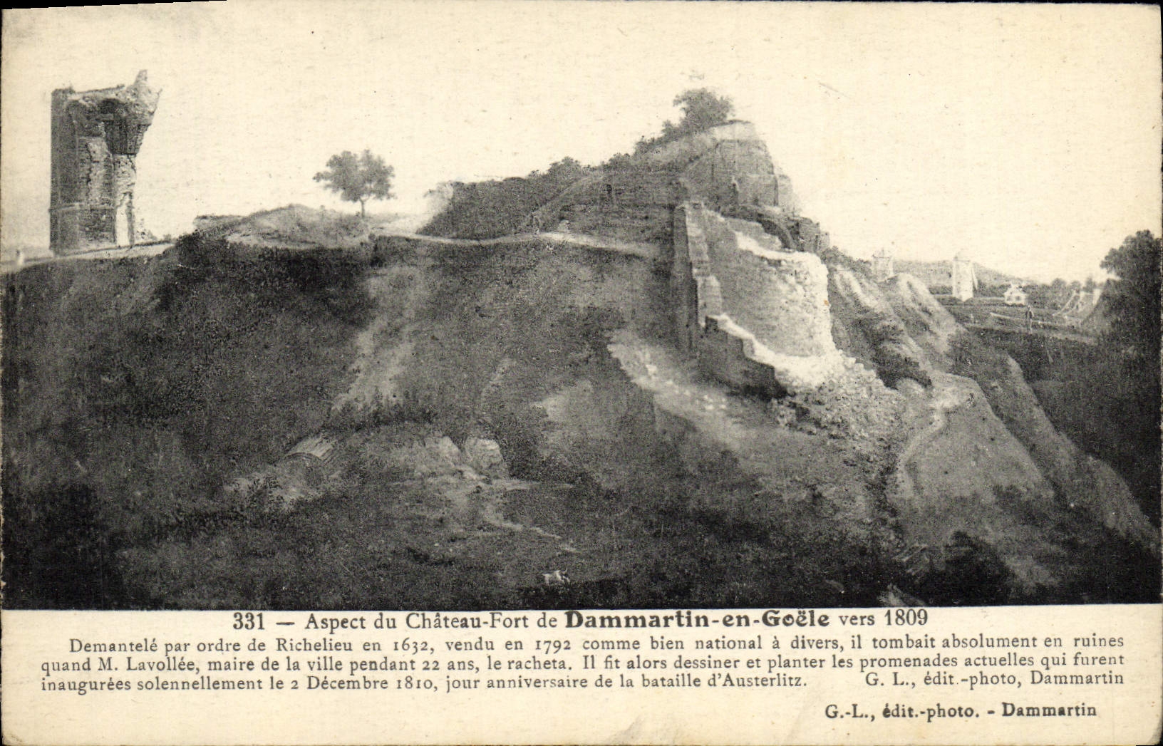 Château-Fort de Dammartin-en-Goele — Aspect vers 1809 — G.L., édit.-photo, Dammartin