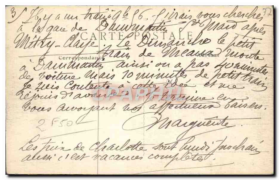 Dammartin - Promenades du Château - Les Ruines — éditeur H. Le Poul, n° 464 — Achterkant