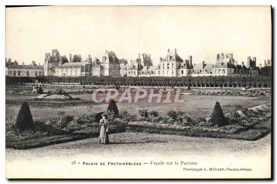 CPA Palais De Fontainebleau Facade Sur Le Parterre