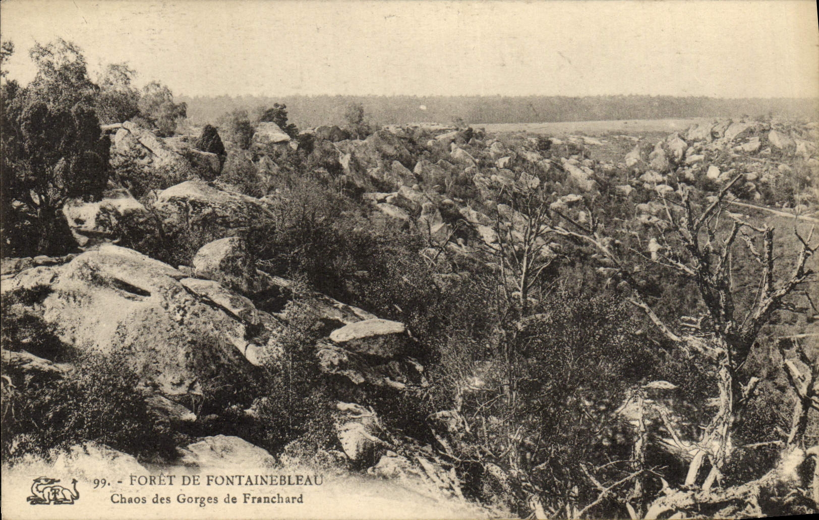 Chaos van de Gorges de Franchard — Bos van Fontainebleau — Onbekende uitgever, n° 99