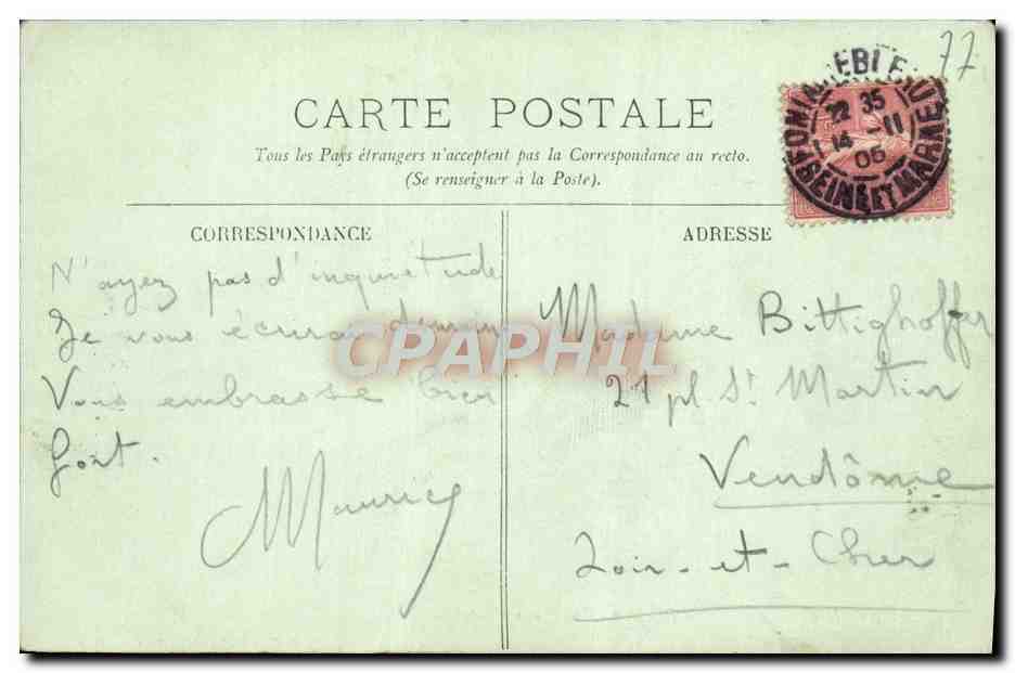 Fontainebleau — Le Palais et l'Étang aux Carpes — Mme Marchand, 31 Rue Grande — Reverso
