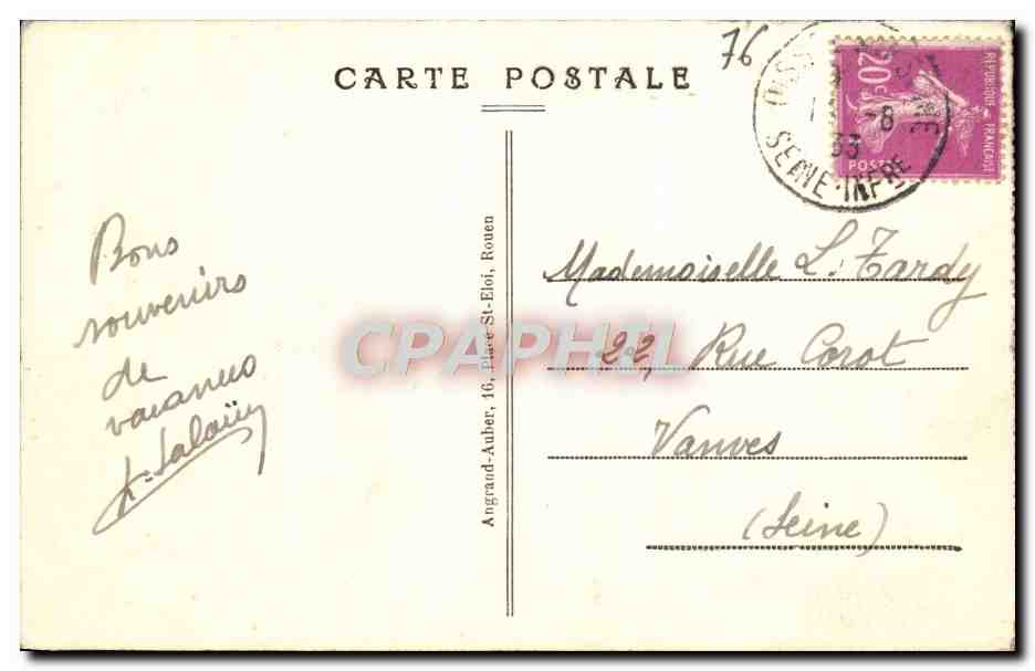 CPA Rouen Place De La Pucelle Et l'Hotel Du Bourgtheroude — Verso