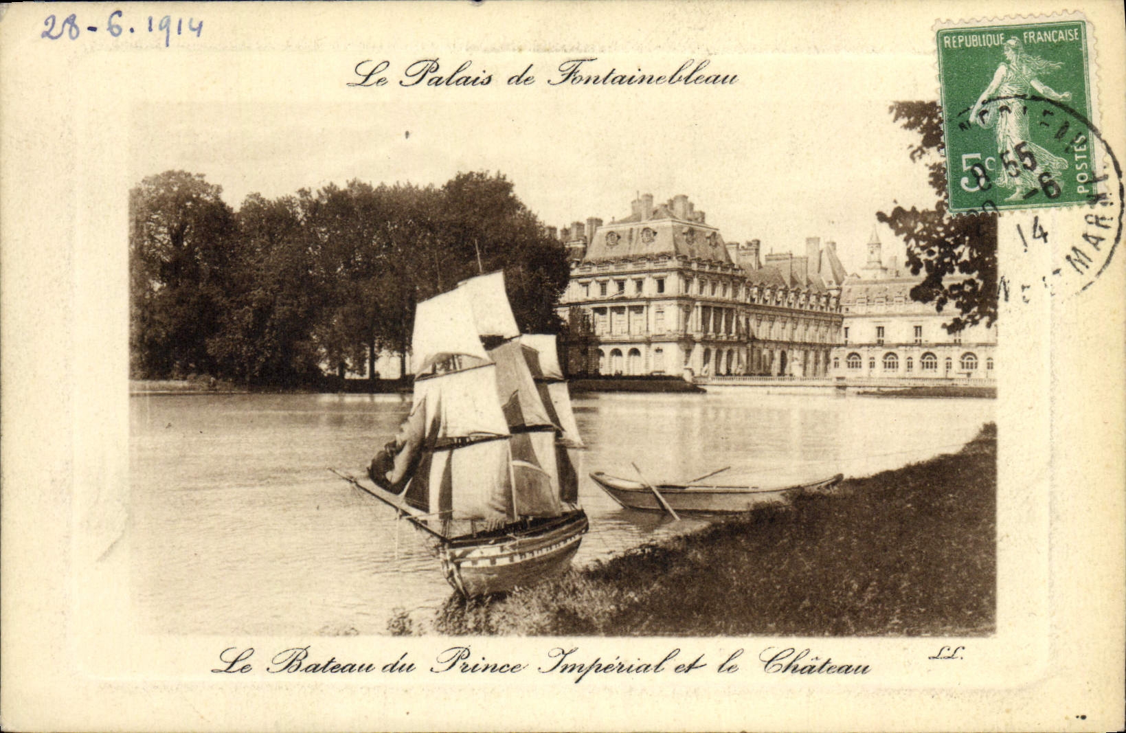 Das Schloss von Fontainebleau — Das Boot des Kaisers und das Schloss — Universal Postal Union, Nr. 410