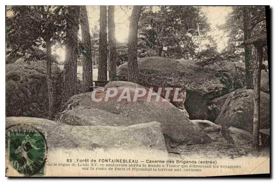 Forêt de FONTAINEBLEAU — Caverne des Brigands (entrée) — P.L. Delignat, n°83