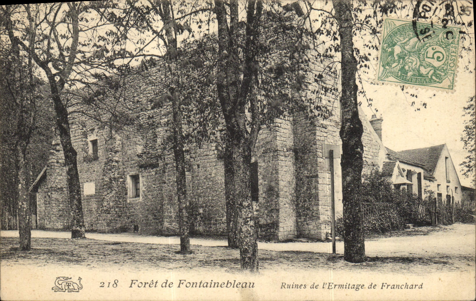 Ruinen des Hermitages von Franchard — Forêt de Fontainebleau — Verleger: 218