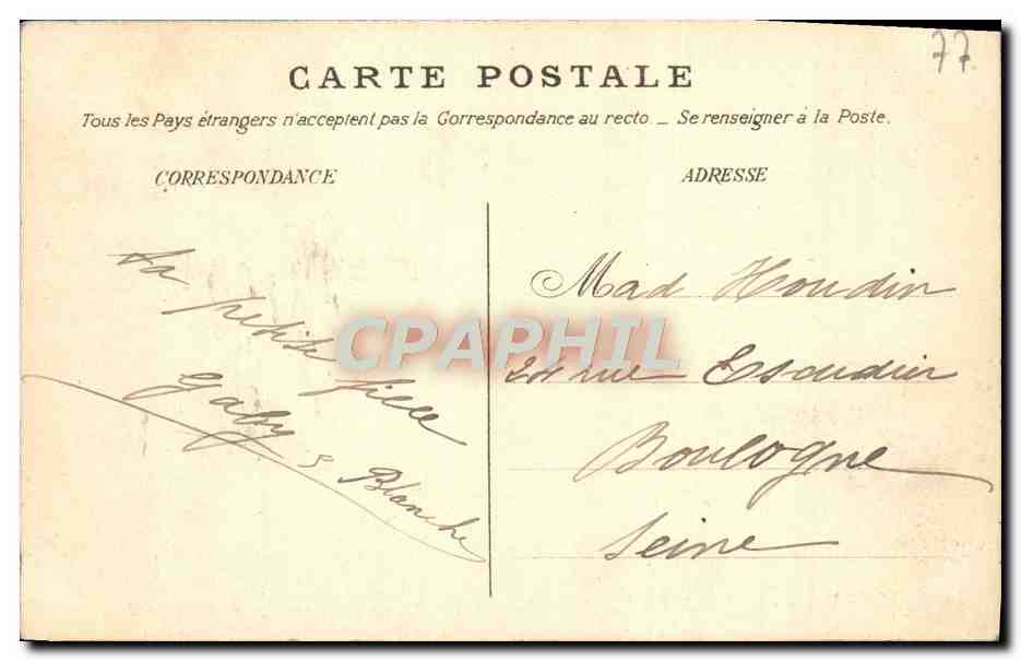 Ruinen des Hermitages von Franchard — Forêt de Fontainebleau — Verleger: 218 — Rückseite