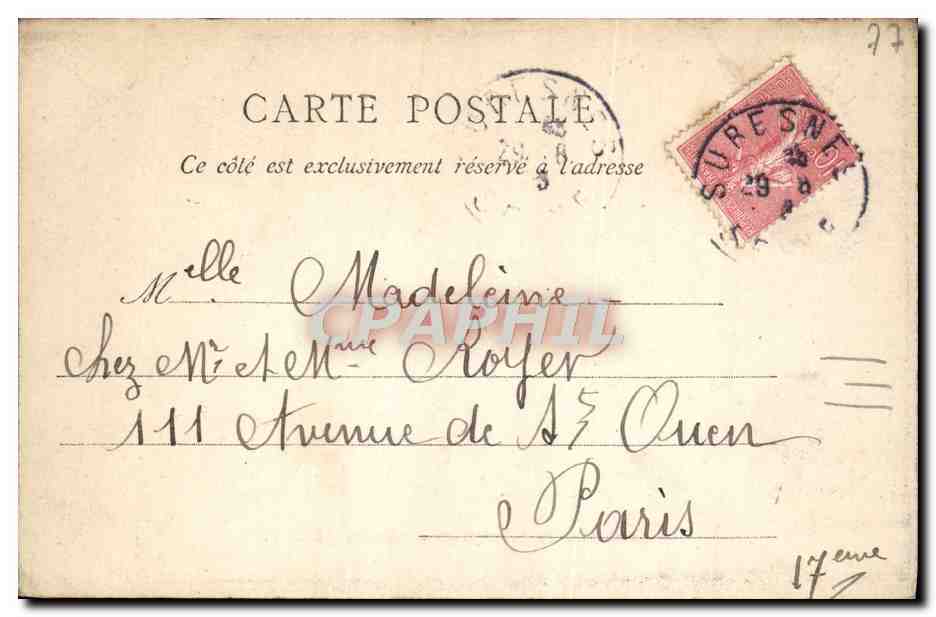 CPA Fontainebleau La Gare — Verso
