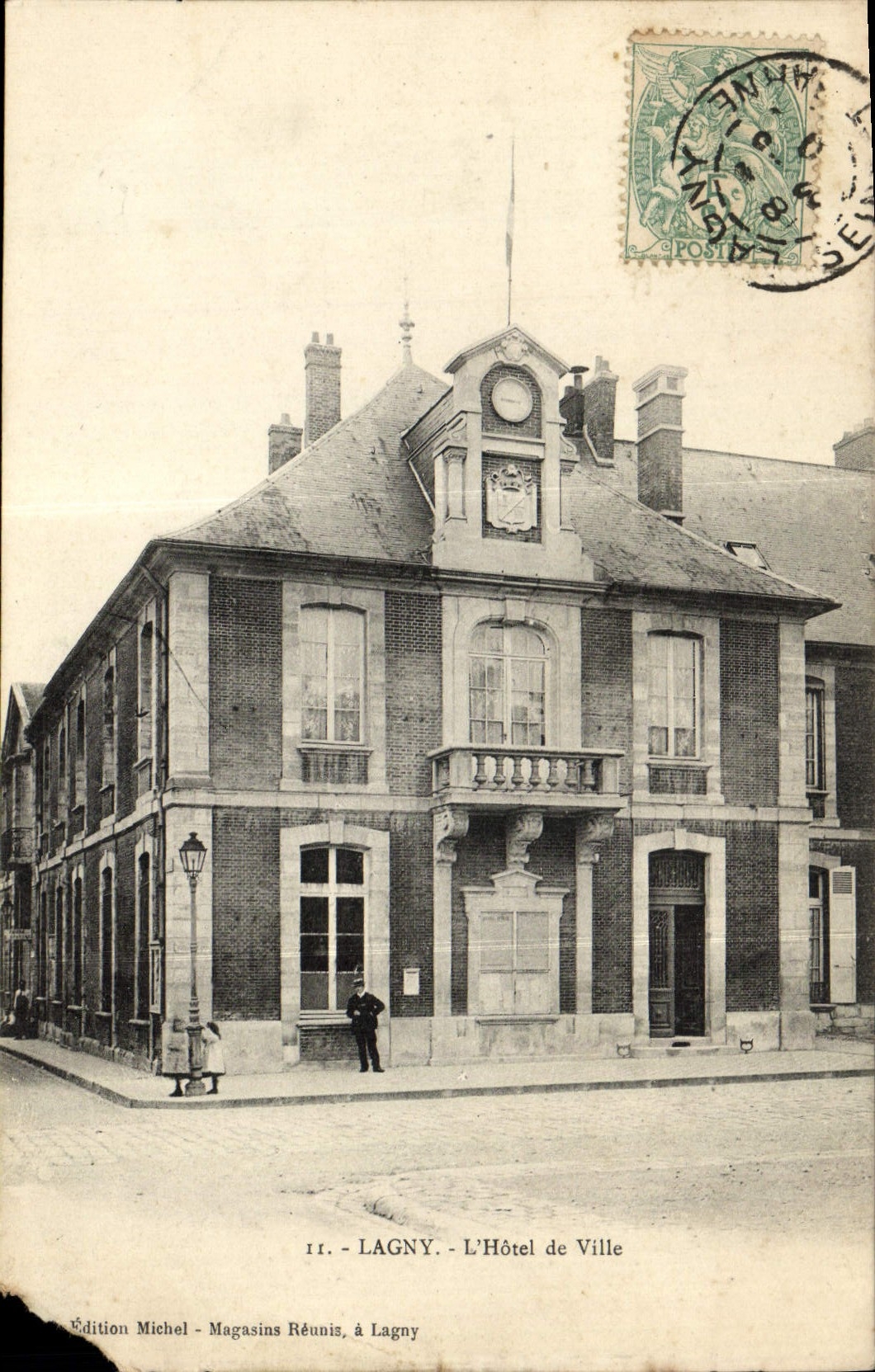 Tarjeta postal antigua Lagny L'Hotel De Ville