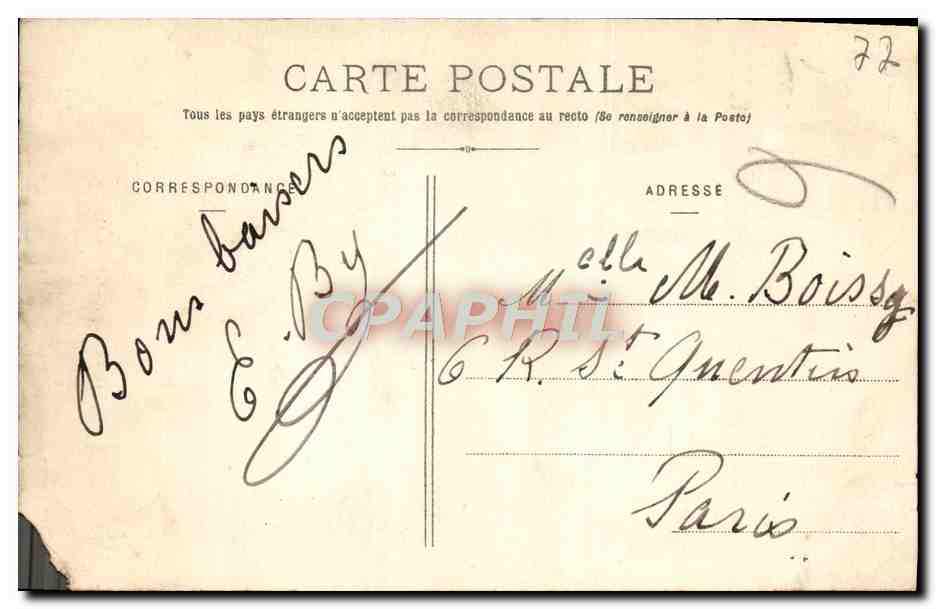 Tarjeta postal antigua Lagny L'Hotel De Ville — Reverso