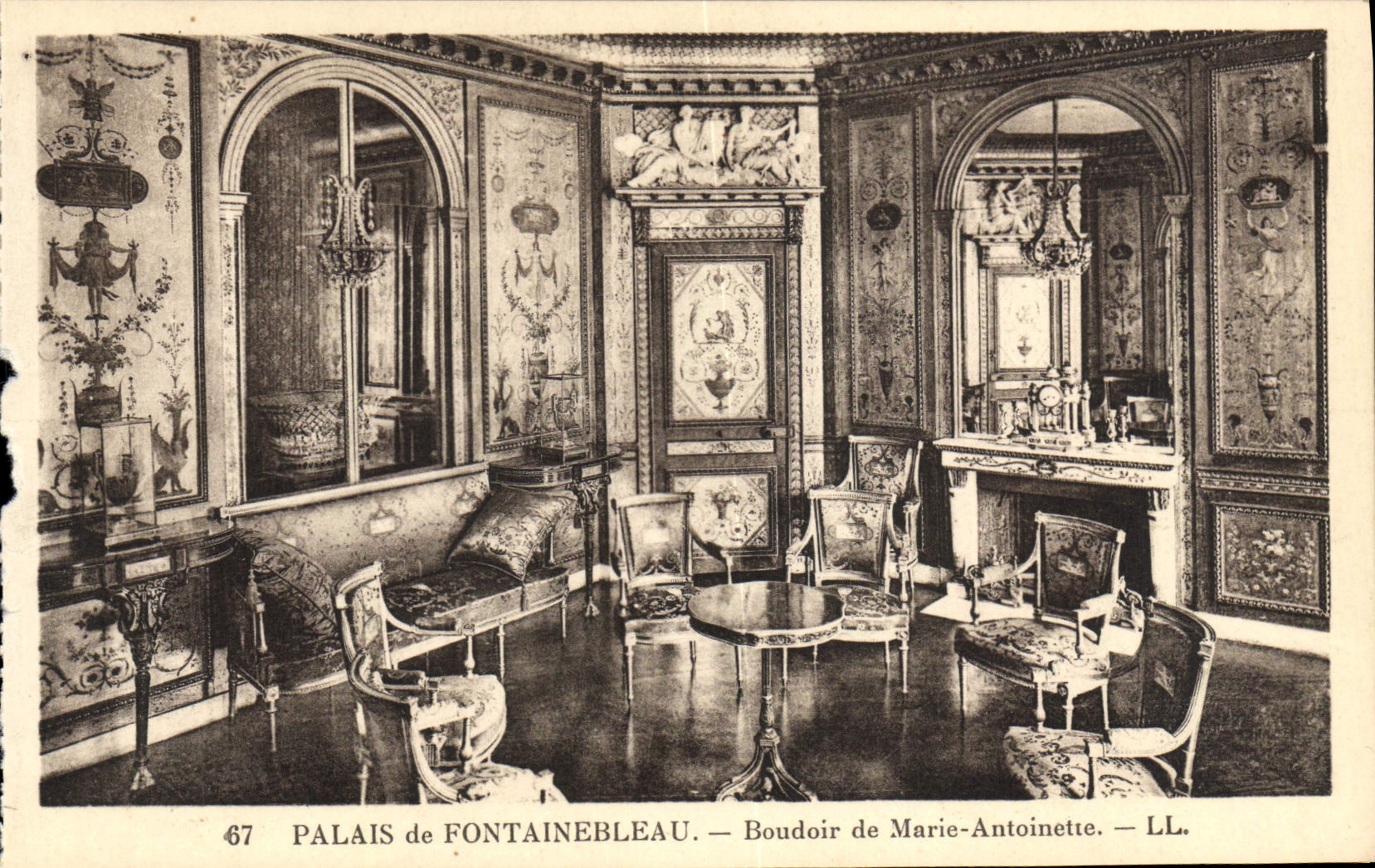 Antike Ansichtskarte Palais De Fontainebleau Boudoir De Marie Antoinette