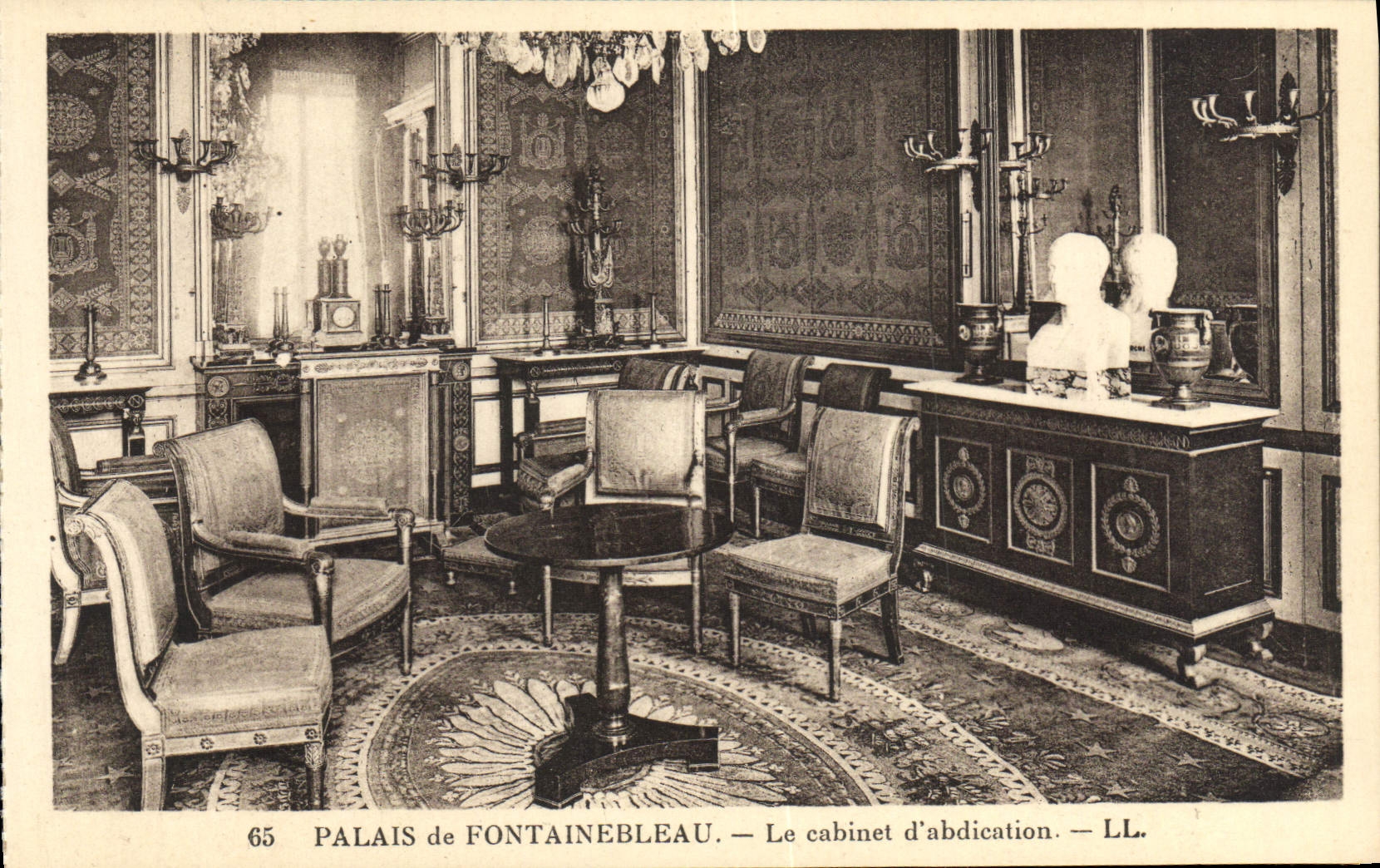 Palacio de Fontainebleau — La habitación de la abdicación — LL. — N.º 65