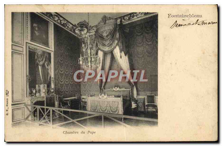 Cámara del Papa — Fontainebleau — B. F., París - Anverso
