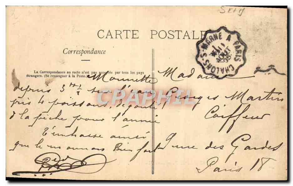 CPA Chateau De Pomponne La Cour d'Honneur — Rückseite