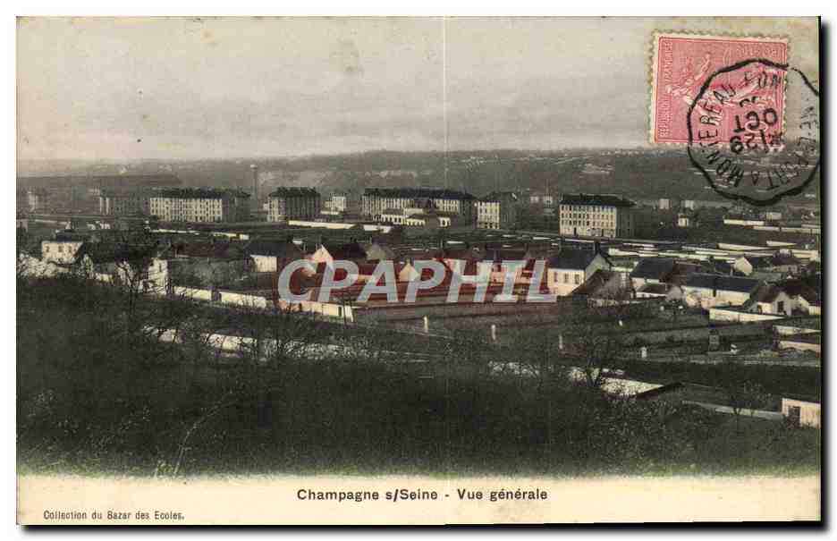 CPA Champagne Sur Seine Vue generale