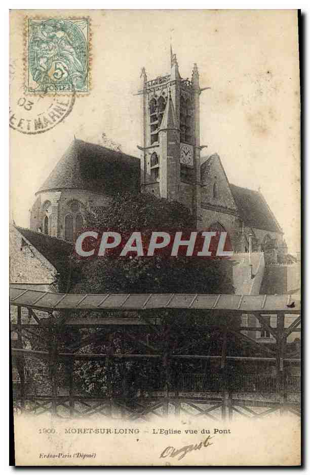 CPA Moret Sur Loing L'Eglise Vue Du Pont