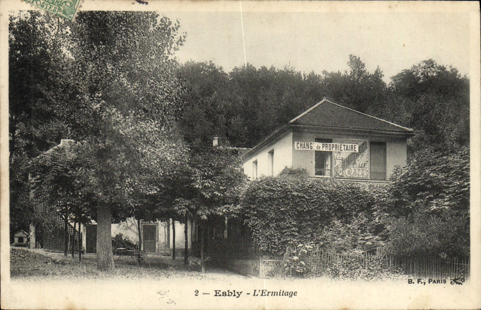 CPA Esbly L'Ermitage Panneau Changement de proprietaire