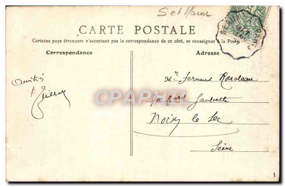 CPA Esbly L'Ermitage Panneau Changement de proprietaire — Rückseite
