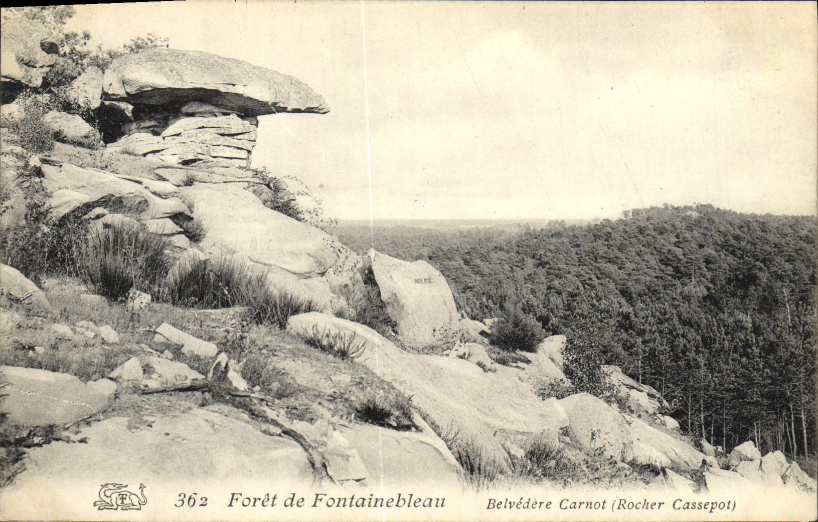 Fontainebleau Forest — Belvédère Carnot (Rocher Cassepot) — unidentified publisher, no. 362