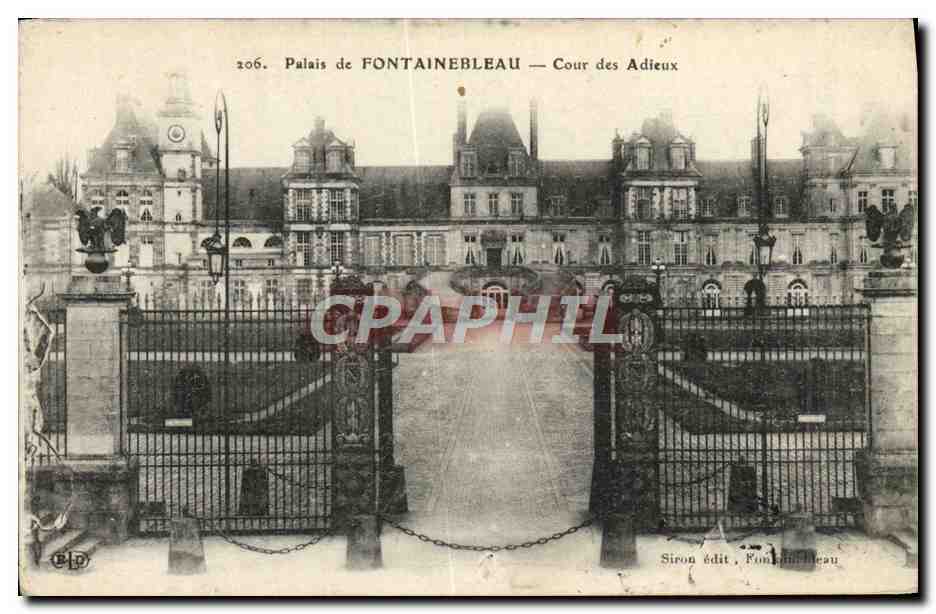Schloss FONTAINEBLEAU — Cour des Adieux — Siron édit, Fontainebleau