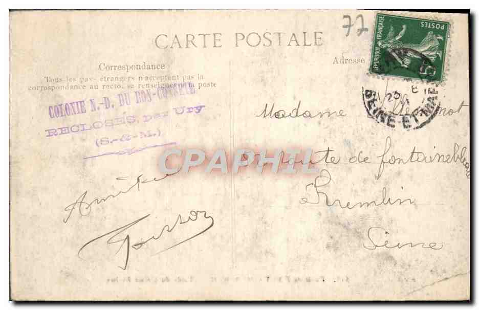 Forêt de FONTAINEBLEAU — Table du Grand Maître — Éditeur E.P.D. n° 518 — Verso