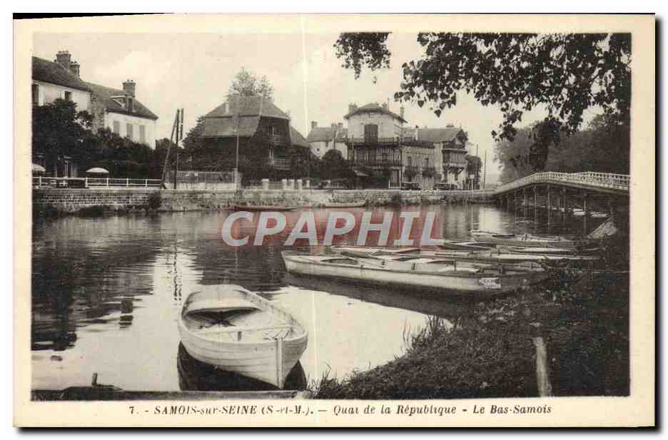 CPA Samois Sur Seine Quai de la Republique Le Bas Samois 