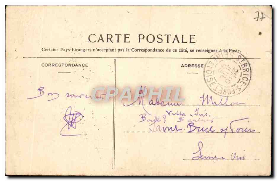 CPA Melun Les Bords De l'Almont — Rückseite