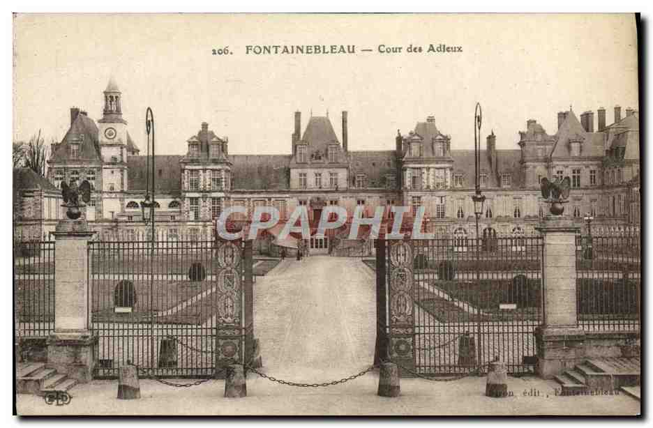 Fontainebleau — Cour des Adieux — ed. Baron, Fontainebleau
