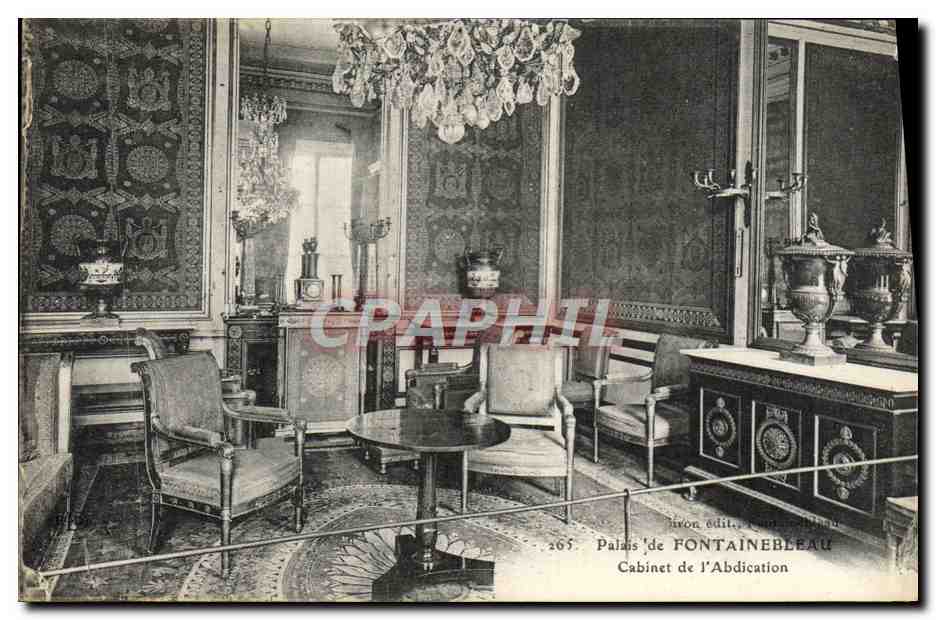 Palais de FONTAINEBLEAU — Cabinet de l'Abdication — Biron édit.