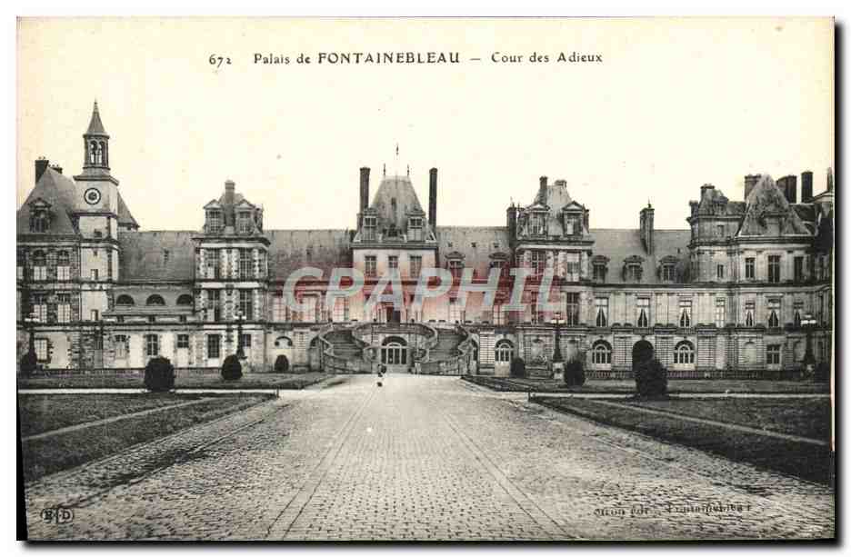 Palacio de FONTAINEBLEAU — Paseo de los Adioses — IMP. LE DELEY, PARIS