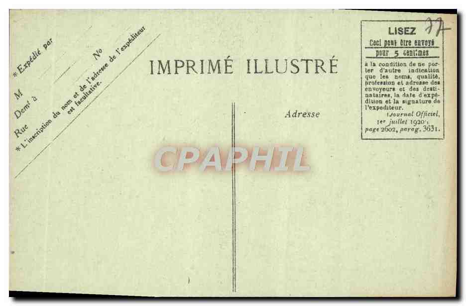Palais de Fontainebleau — Chambre à coucher de Napoléon Ier — Éditeur : Imprimé Illustré, n° 266 — Verso