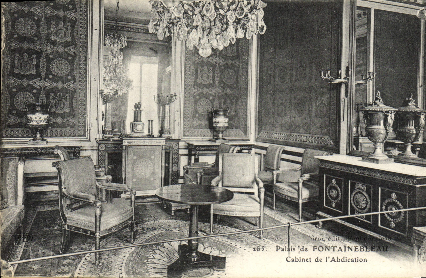 Palace of Fontainebleau — Cabinet of Abdication — Publisher Le Déley, No. 265